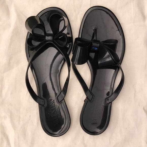 valentino black jelly sandals